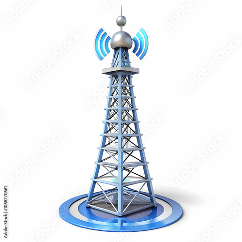 internet tower on white background