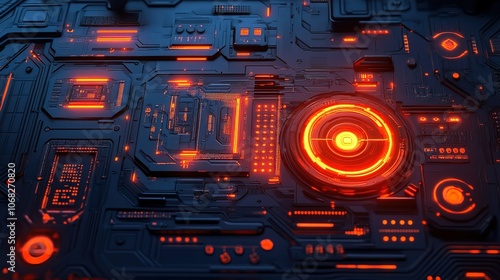 Abstract digital illustration of a futuristic computer interface