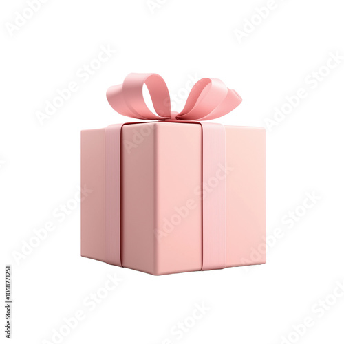 A pink gift box with a ribbon