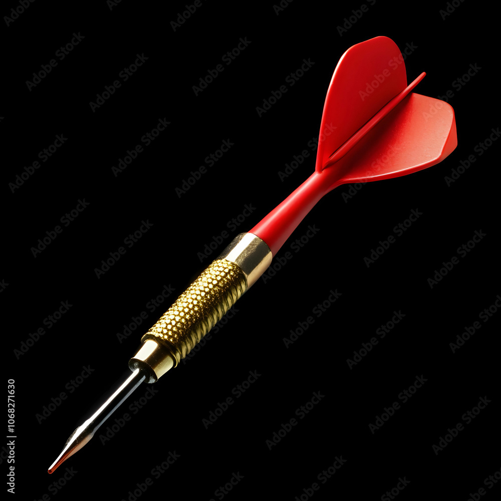 A single red dart isolated on a white background A single red dart isolated on a white background