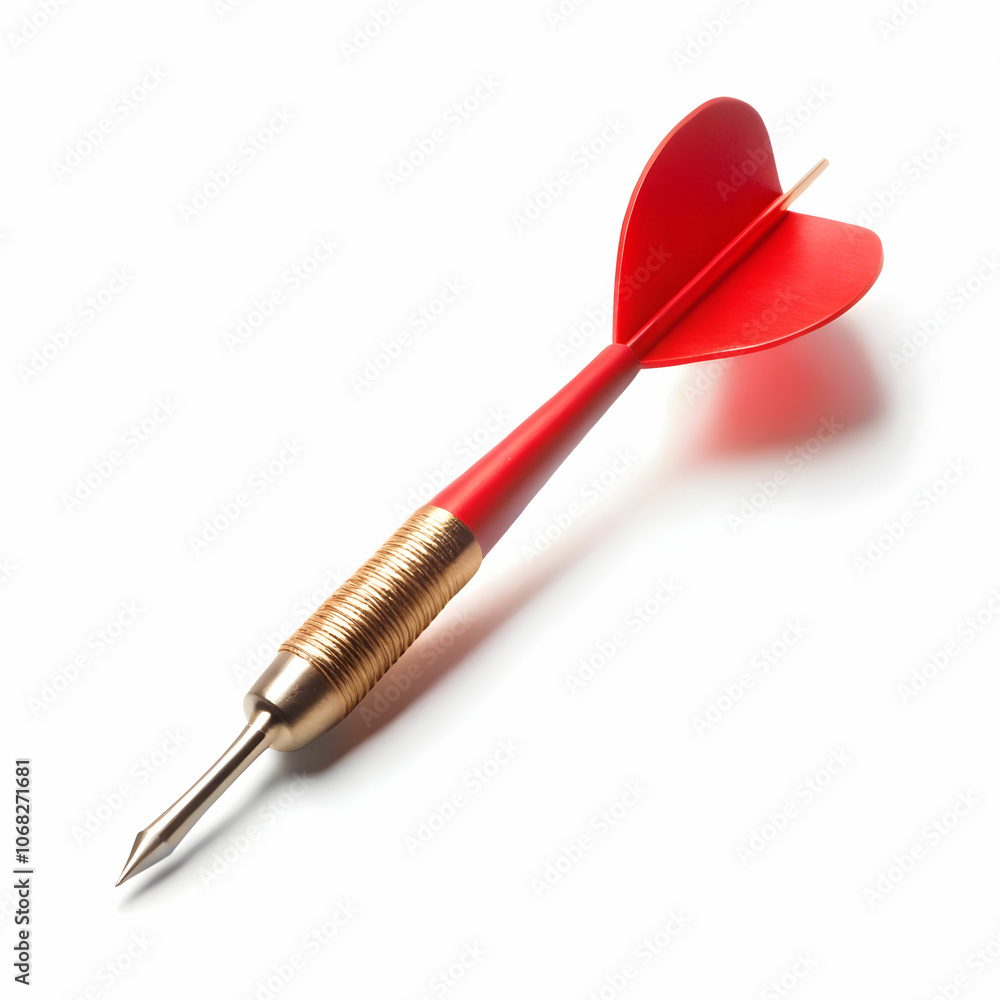 A single red dart isolated on a white background A single red dart isolated on a white background