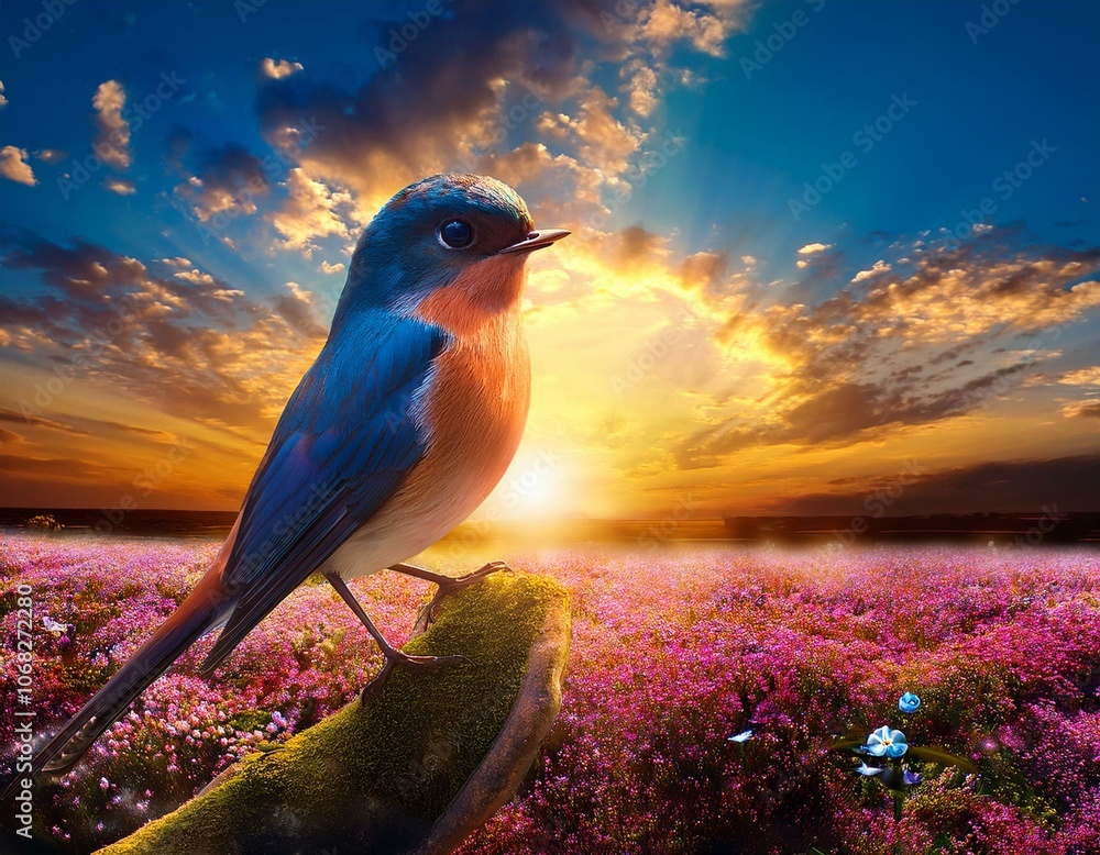 sunset over the sea, sunset in the field with flowers, Whispers of Wings and Petals: A Dance of Birds and Blooms sunset over the sea, sunset in the field with flowers, Whispers of Wings and Petals: A Dance of Birds and Blooms