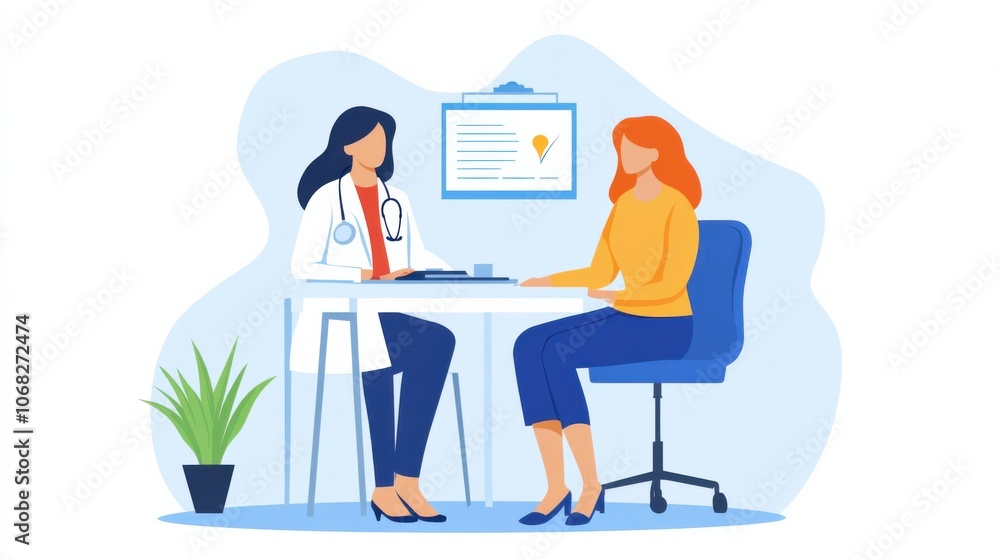 Doctor consulting patient on diagnosis Doctor consulting patient on diagnosis