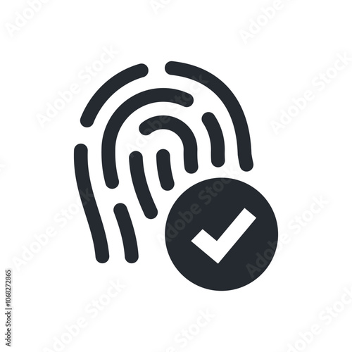 Biometric identification icon. Vector illustration. Symbol of security and verification.