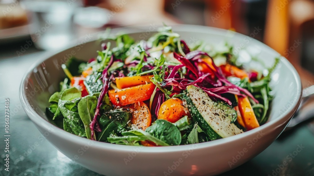 Fresh Green Salad with Vegetables in White Bowl Healthy Eating Diet Food Restaurant Me Fresh Green Salad with Vegetables in White Bowl Healthy Eating Diet Food Restaurant Me
