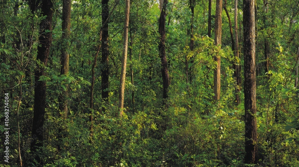 Enchanting Forest Ecosystem: Vibrant Wildlife and Lush Flora in Ultra-Detailed View Enchanting Forest Ecosystem: Vibrant Wildlife and Lush Flora in Ultra-Detailed View