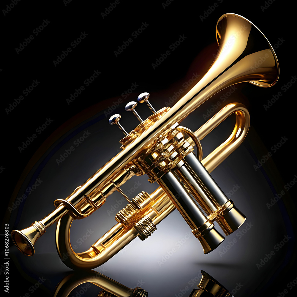Obraz premium A trumpet showcased against a white background