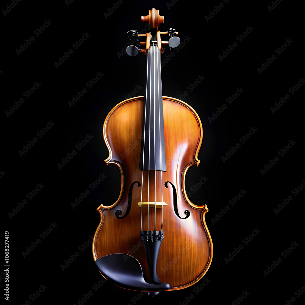 A violin displayed against a white backgroun A violin displayed against a white backgroun