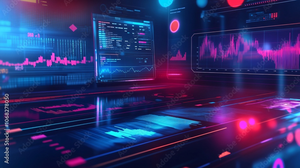 Futuristic Digital Interface with Data Visualization Futuristic Digital Interface with Data Visualization