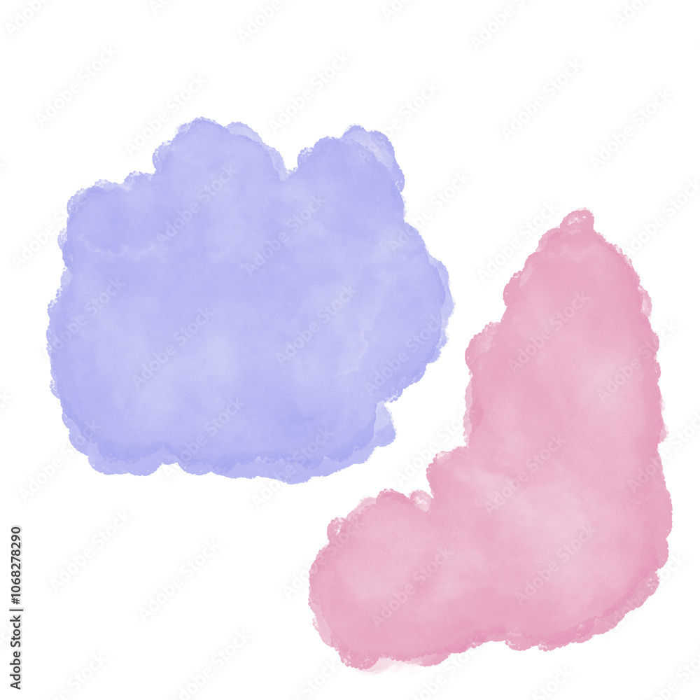 Purple Pink Abstract Watercolour Decor Shapes Purple Pink Abstract Watercolour Decor Shapes