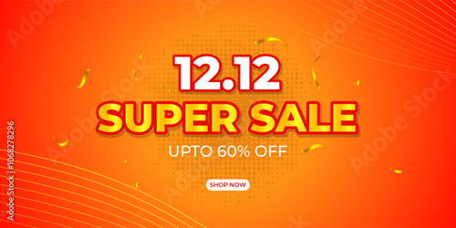 Vector illustration of 12 12 Sale social media template