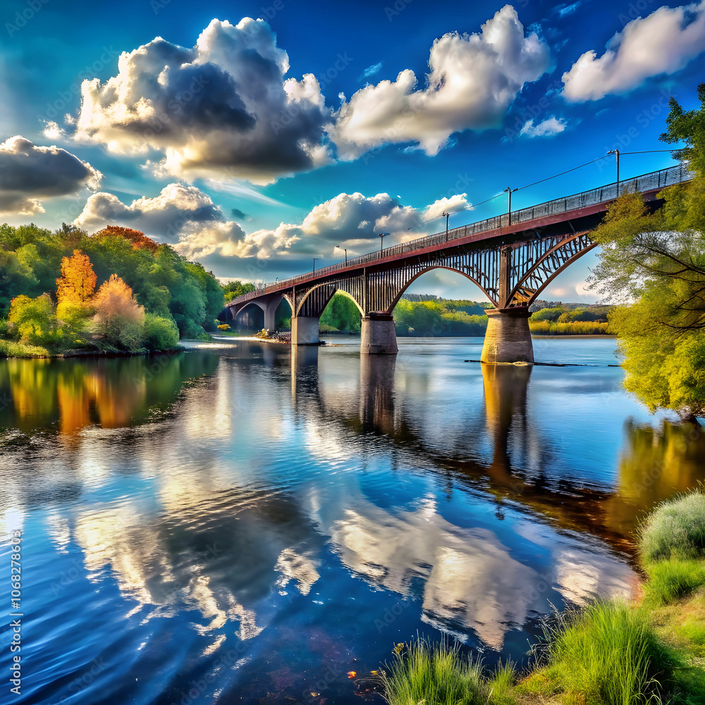 river bridge water view river bridge water view