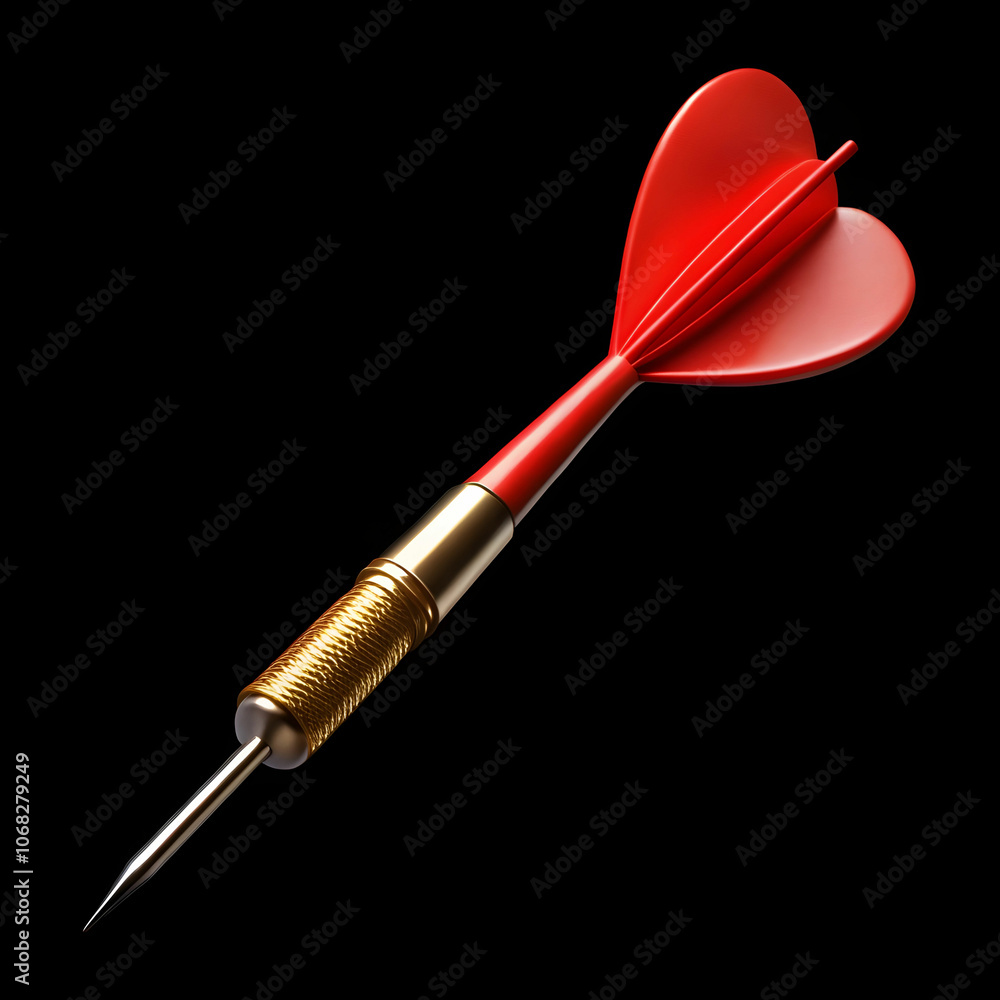 A single red dart isolated on a white background A single red dart isolated on a white background