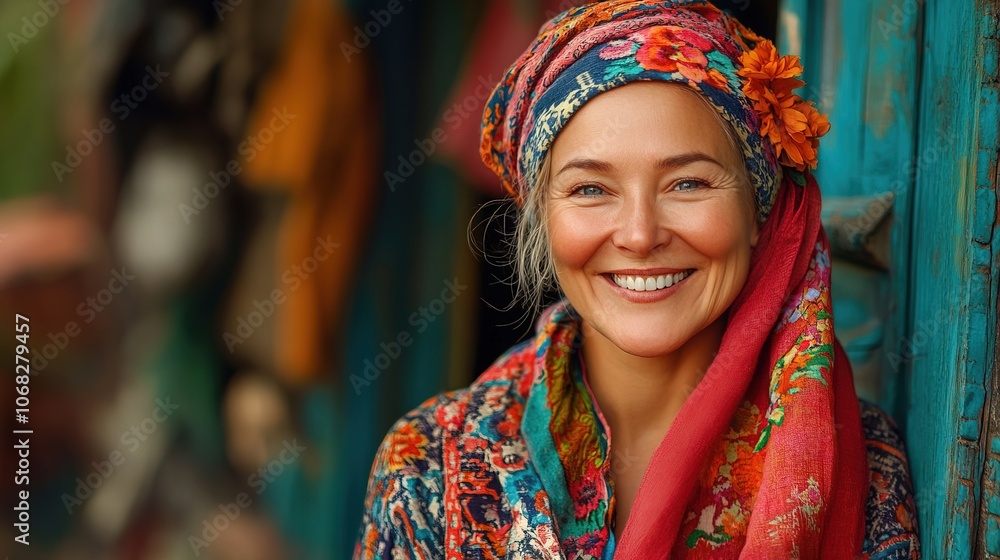 The Smiling Russian Woman with Joy The Smiling Russian Woman with Joy