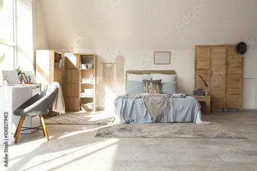 Bright modern bedroom inter...