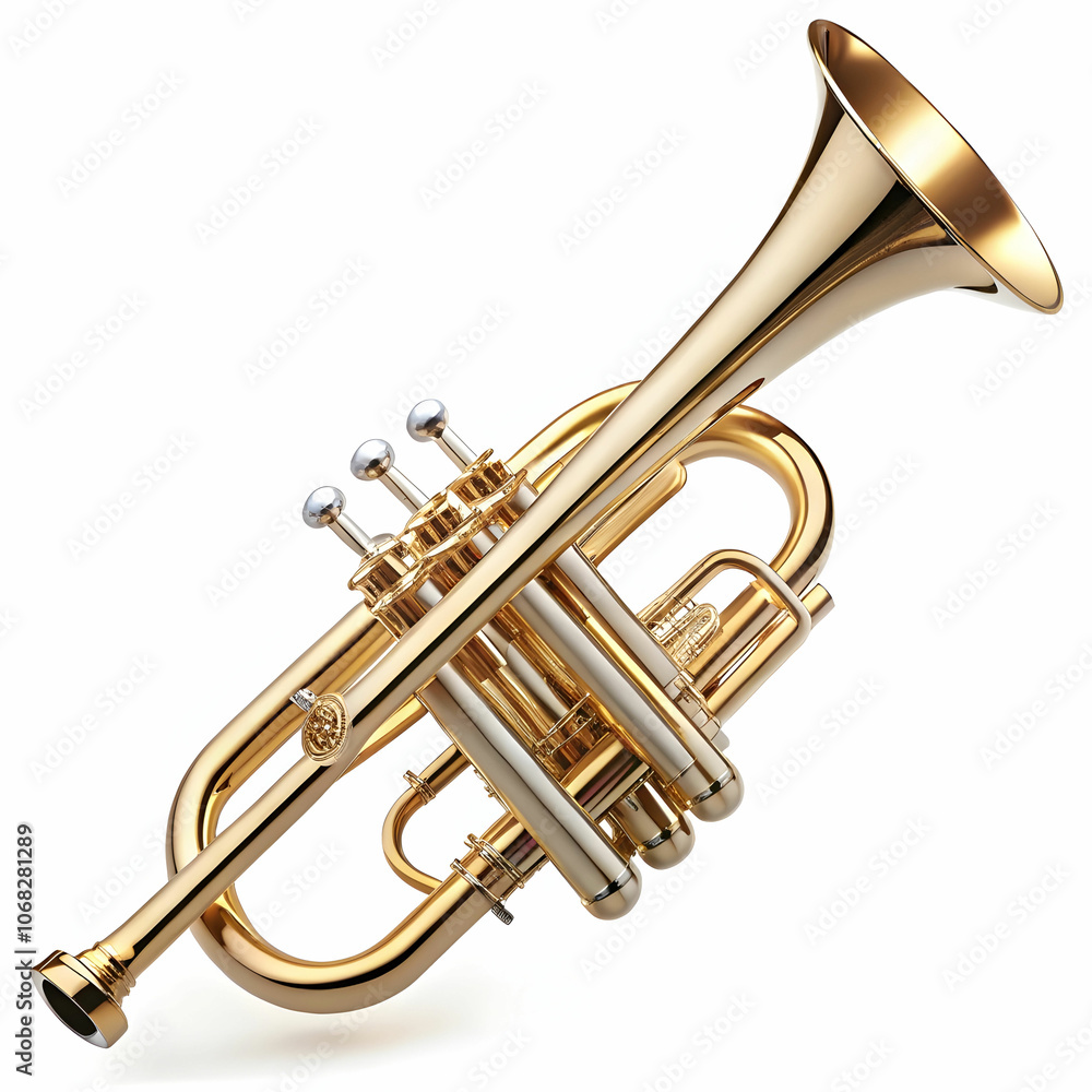 Obraz premium A trumpet showcased against a white background