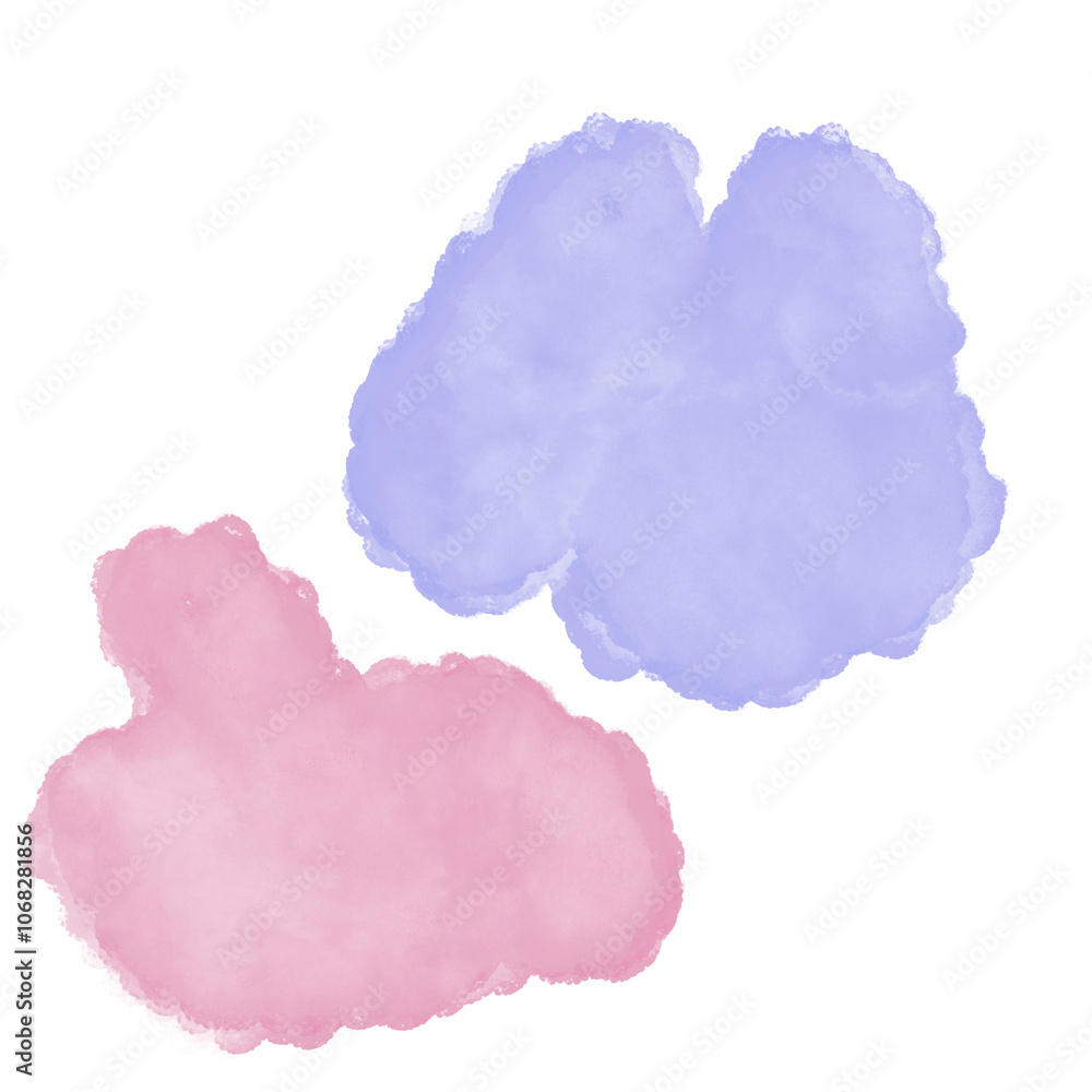 Purple Pink Abstract Watercolour Decor Shapes Purple Pink Abstract Watercolour Decor Shapes