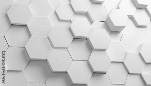 Abstract Pattern of White Hexagon Shapes