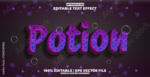 New Potion editable text effect in modern trend style