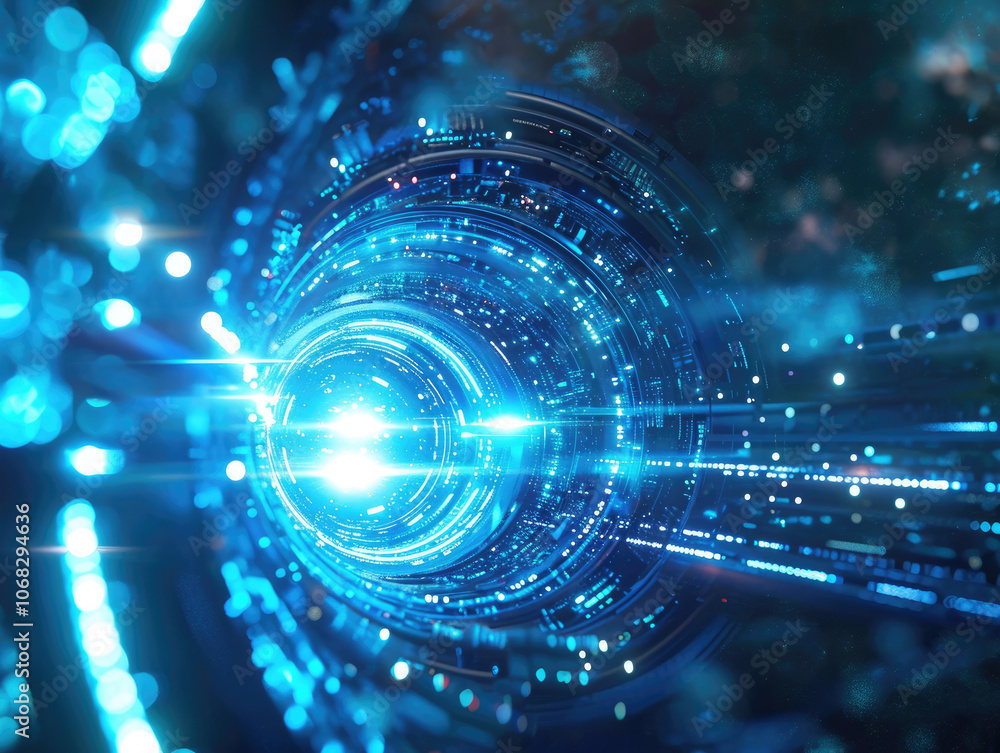 Obraz premium blue electronic technology background