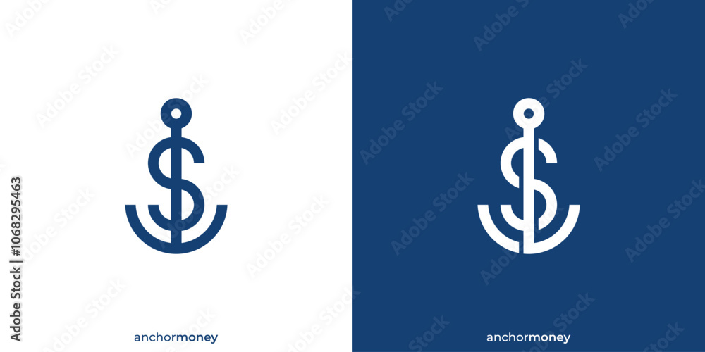 Anchor Money Logo. Money Dollar and Anchor with Minimalist Style. Letter S Anchor Logo, Icon, Symbol, Vector, Design Inspiration. Anchor Money Logo. Money Dollar and Anchor with Minimalist Style. Letter S Anchor Logo, Icon, Symbol, Vector, Design Inspiration.