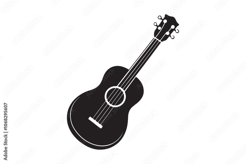 Fototapeta premium Ukulele Silhouette vector illustration, Ukulele Silhouette 