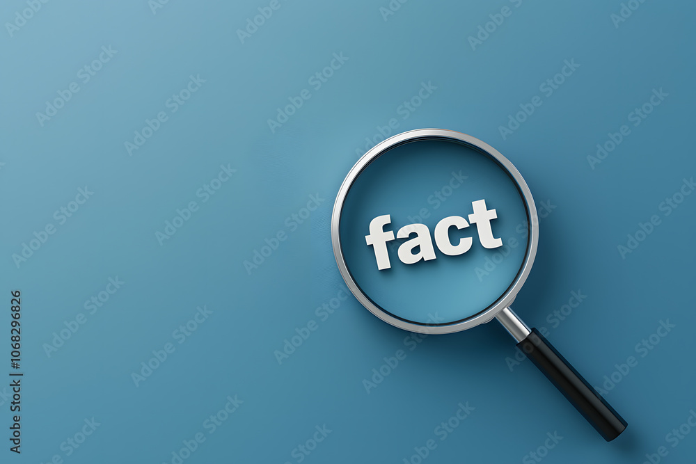 Magnifying Glass Hovering Over the Word ‘Fact’ – Symbolising Research, Investigation, and Information Discovery Concept Magnifying Glass Hovering Over the Word ‘Fact’ – Symbolising Research, Investigation, and Information Discovery Concept