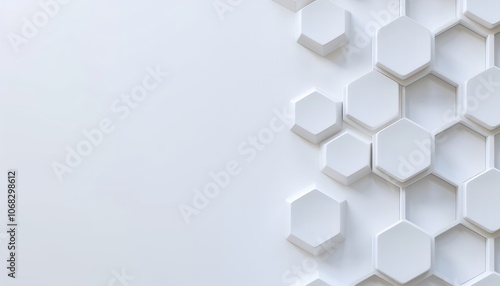 Abstract White Hexagon Pattern on a Smooth Surface