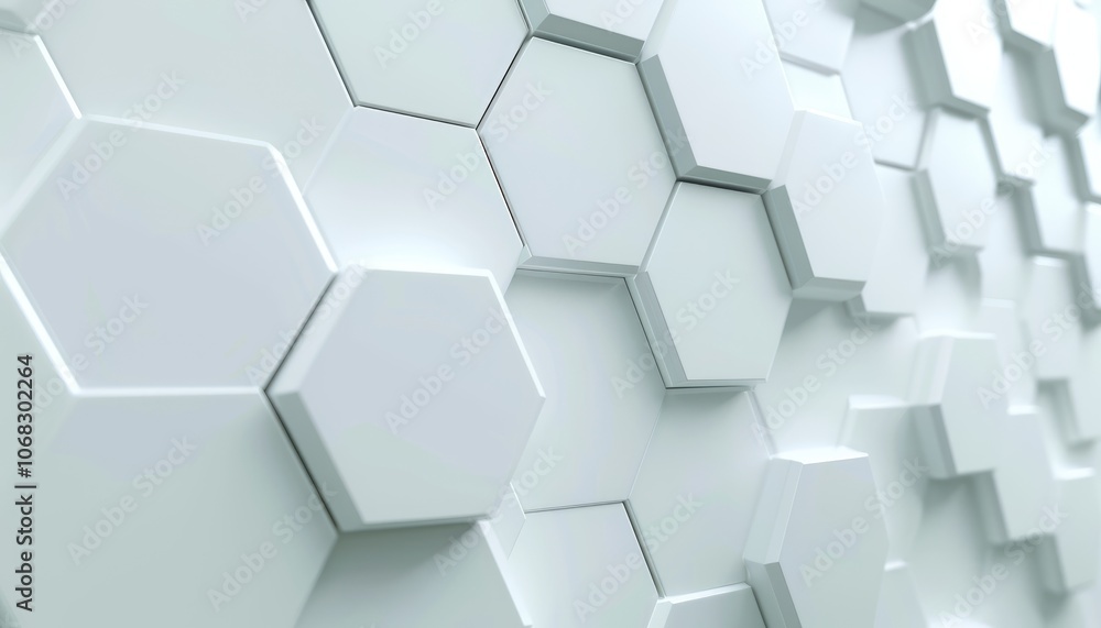 Abstract White Hexagonal Geometric Pattern Abstract White Hexagonal Geometric Pattern
