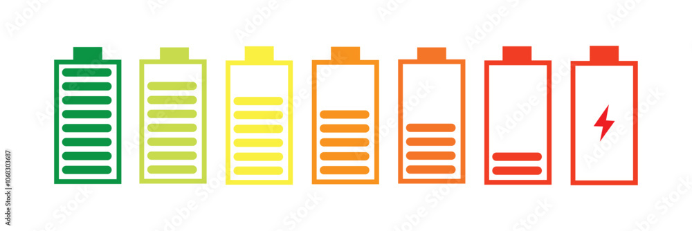 Obraz premium Bettery vector icon set.