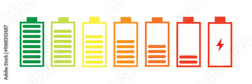 Bettery vector icon set.