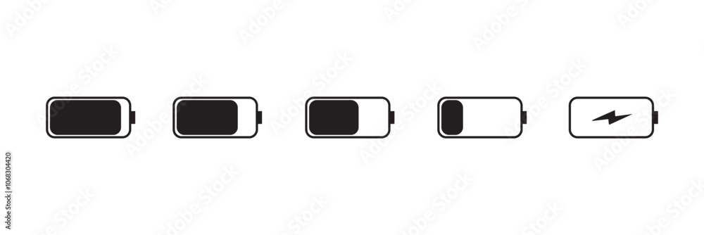 BETTERY ICON SET. Battery Charging flat Icon set BETTERY ICON SET. Battery Charging flat Icon set