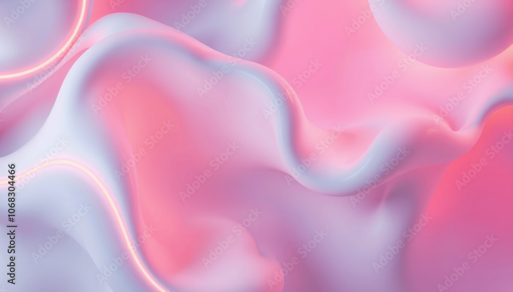 Obraz premium soft, flowing background with fluid pink and white colors, creating serene and calming atmosphere. Ideal for design projects and digital art