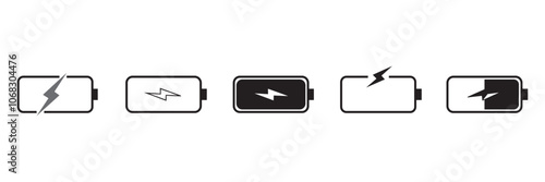 BETTERY ICON SET. Battery Charging flat Icon set