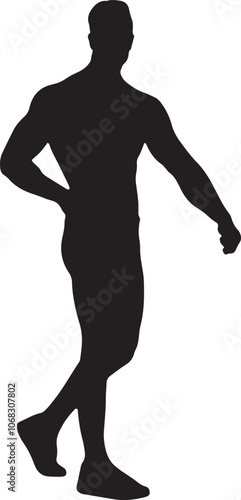 Vector Silhouette Collection: Clean and Bold Designs Muscular man isolated on the white background