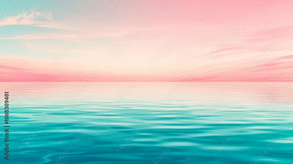 Serene ocean view with a pastel sky at sunset, evoking tranquility. Serene ocean view with a pastel sky at sunset, evoking tranquility.