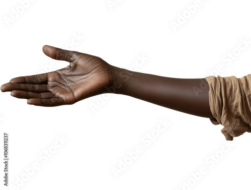 a hand with a brown band around it