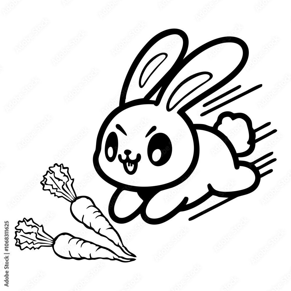 Fototapeta premium rabbit with carrot
