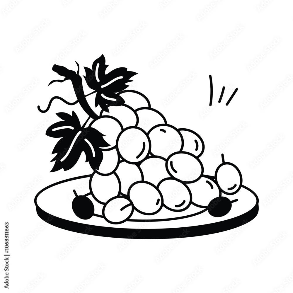 Bunch of sweet berries, icon of grapes, natural antioxidant fruit Bunch of sweet berries, icon of grapes, natural antioxidant fruit