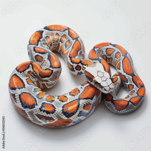 Boa constrictor snake isolated on white background. Studio shot. 