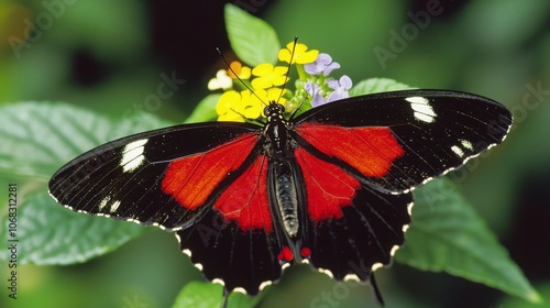 Floral Harmony: Stunning Butterfly on Flower in Forest - A Conservation Reminder