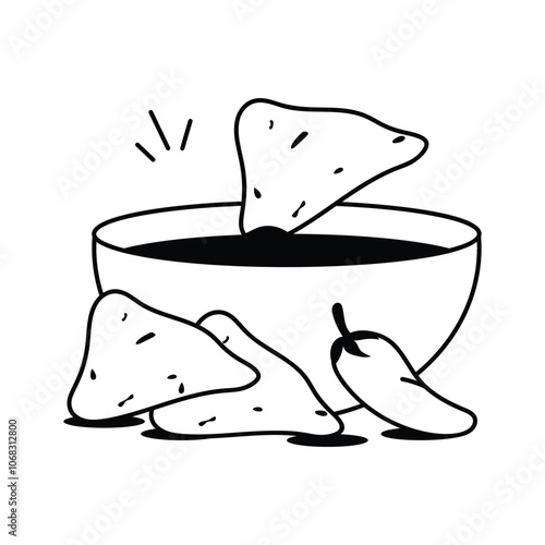 Chunky salsa with tortilla chips, a spicy dip