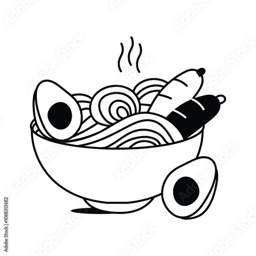 Easy to edit icon of ramen in modern style