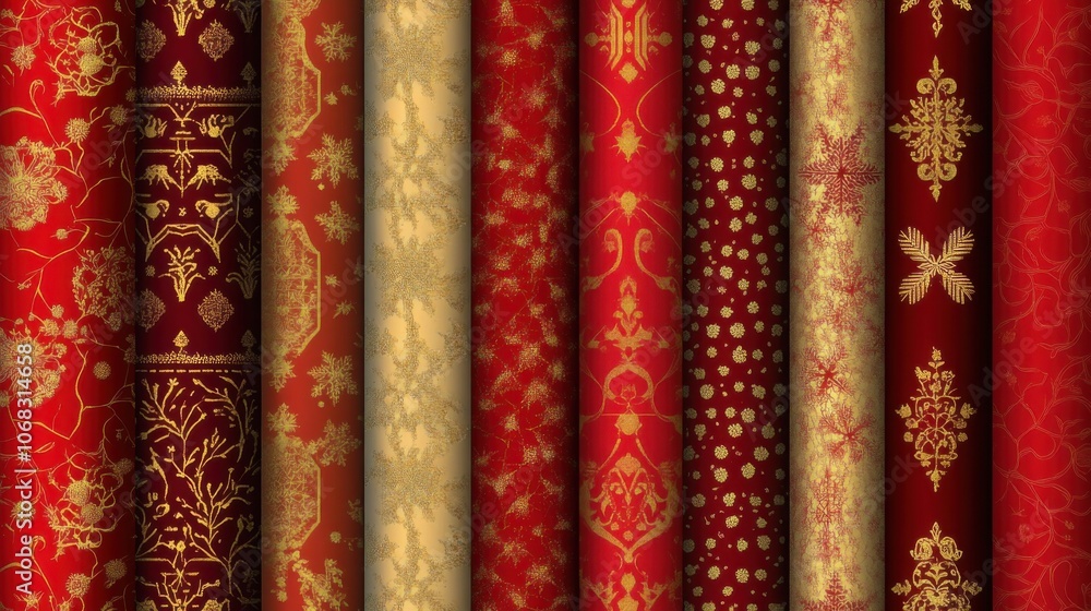 Set of 12 Christmas seamless patterns