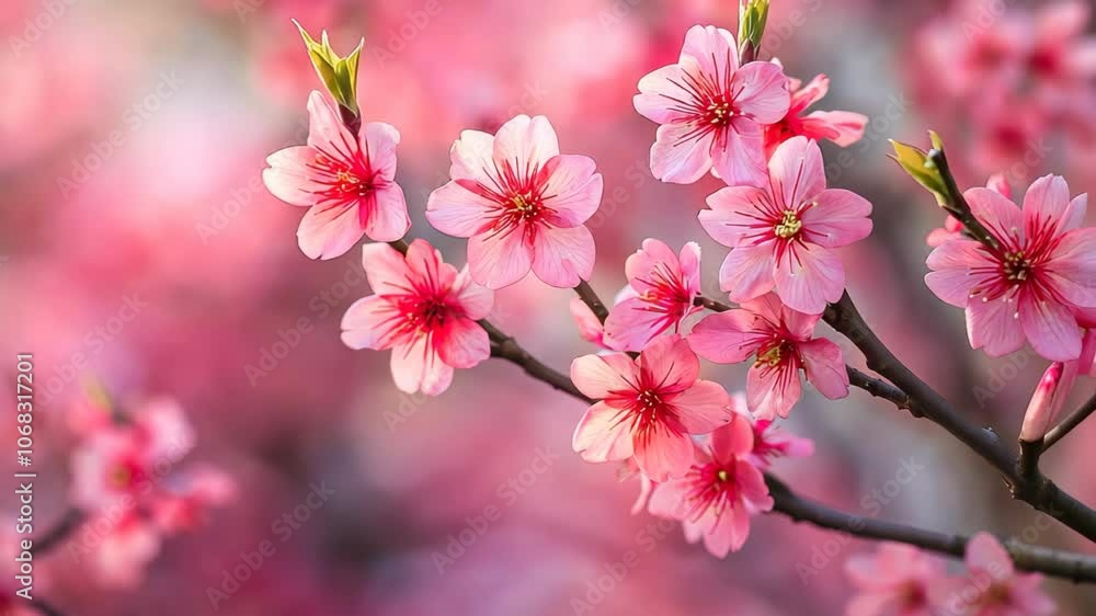 pink plum flowers blossoming in springtime pink plum flowers blossoming in springtime