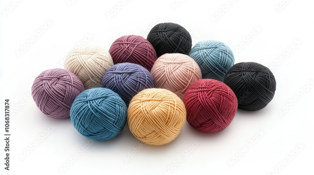 Colorful Yarn Balls in a Creative Arrangement Colorful Yarn Balls in a Creative Arrangement