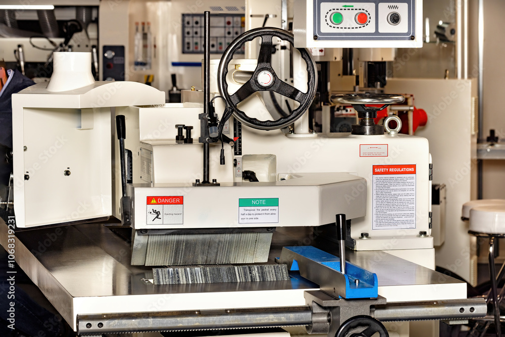 Precision machining equipment with detailed controls set in a modern workshop environment