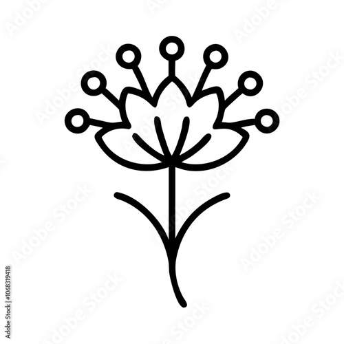 allium flower vector icon, vector flower illustration, flower icon - simple vector illustration of a allium flower, ideal for floral designs, botanical art, and nature-themed projects..