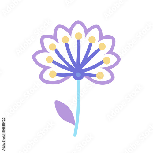 allium flower vector icon, vector flower illustration, flower icon - simple vector illustration of a allium flower, ideal for floral designs, botanical art, and nature-themed projects..