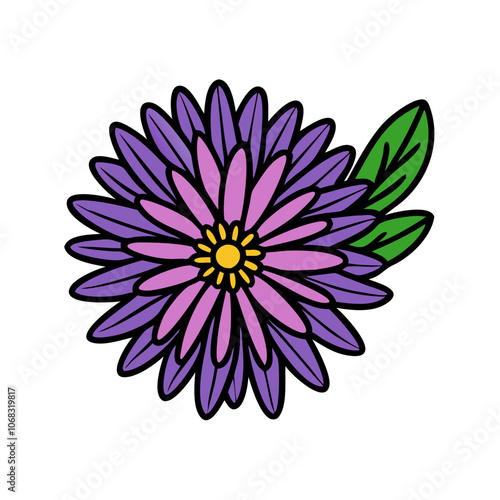 aster flower vector icon, vector flower illustration, flower icon - simple vector illustration of a aster flower, ideal for floral designs, botanical art, and nature-themed projects..